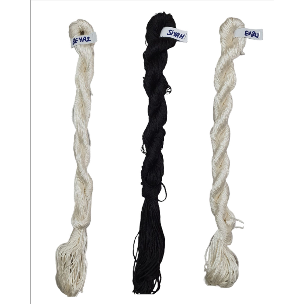 Nakışlık Çamaşır İpeği İpliği No Beyaz-Ekru-Siyah