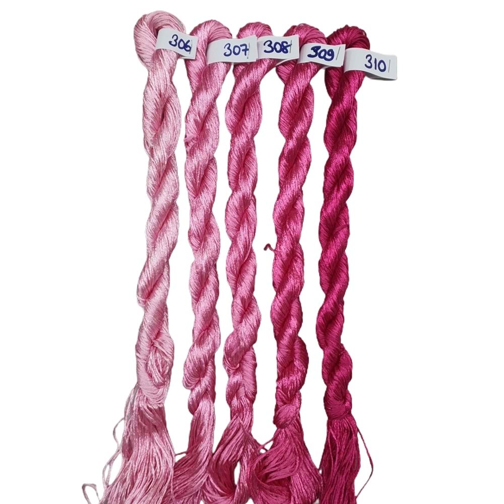 Nakışlık Çamaşır İpeği İpliği No 310 Ateşi Pembe 5/5