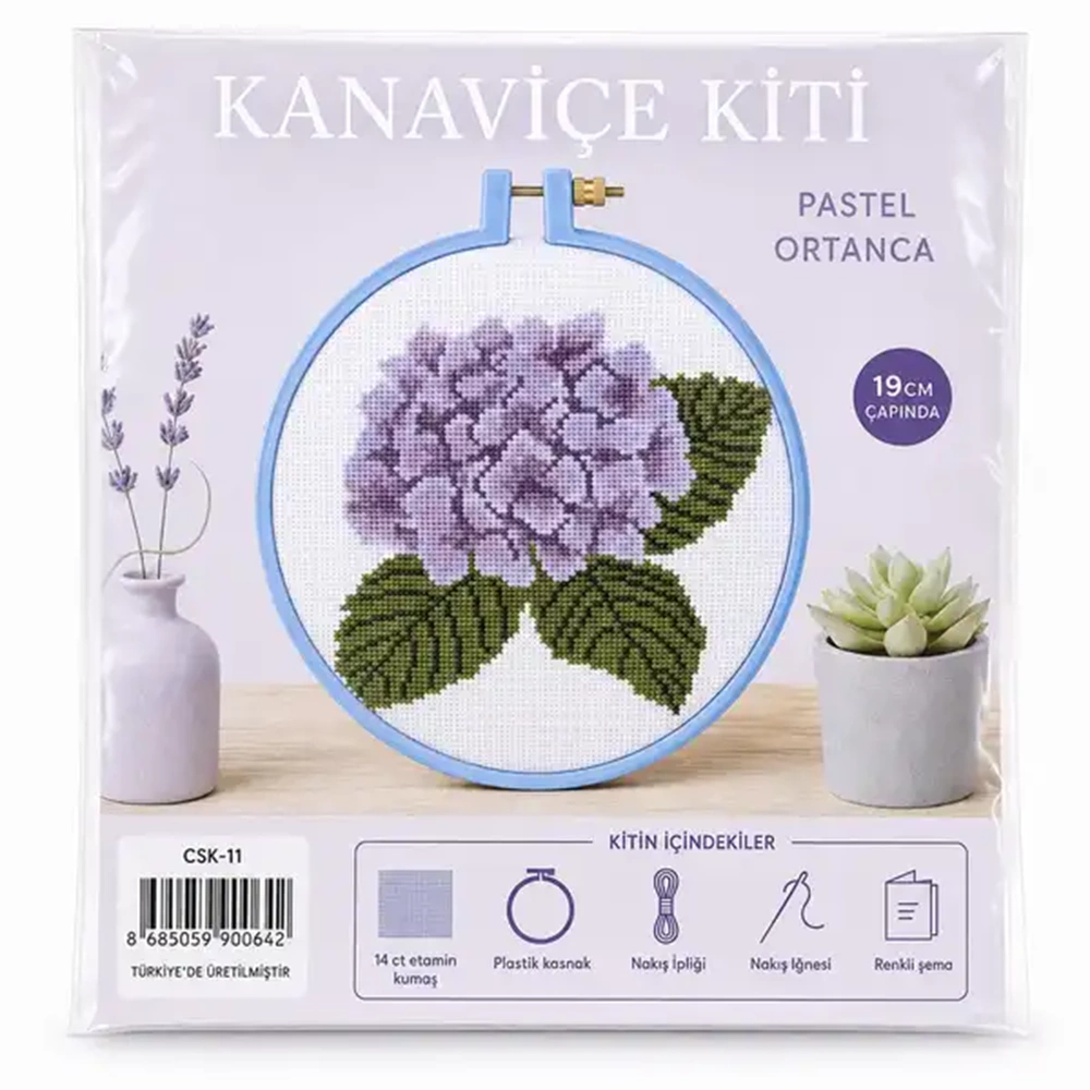 Kanaviçe Kiti-Pastel Ortanca