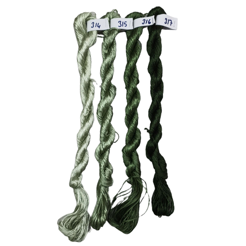 Nakışlık Çamaşır İpeği İpliği No 314-317 Küf Yeşili